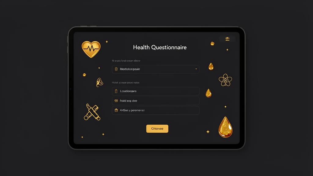 Questionnaire de santé pour tatouage affiché sur tablette